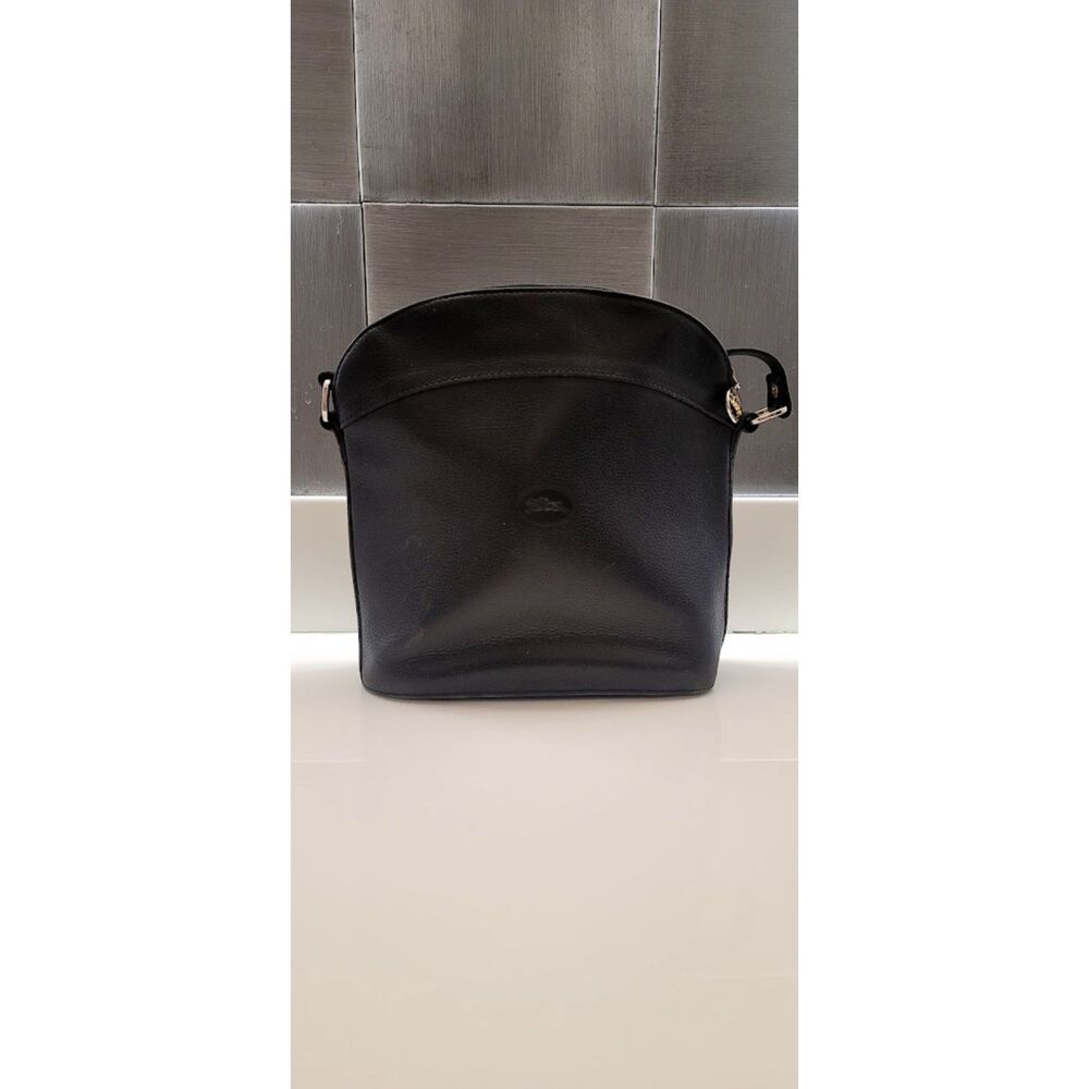 Longchamp Le Foulonne Black Bucket Style Crossbody Purse Handbag Vtg Bag READ